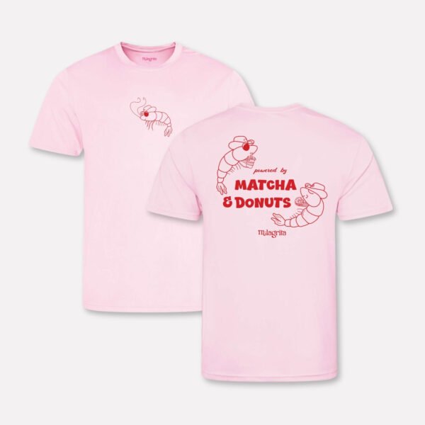Powered by Matcha & Donuts – Pink Sport T-shirt