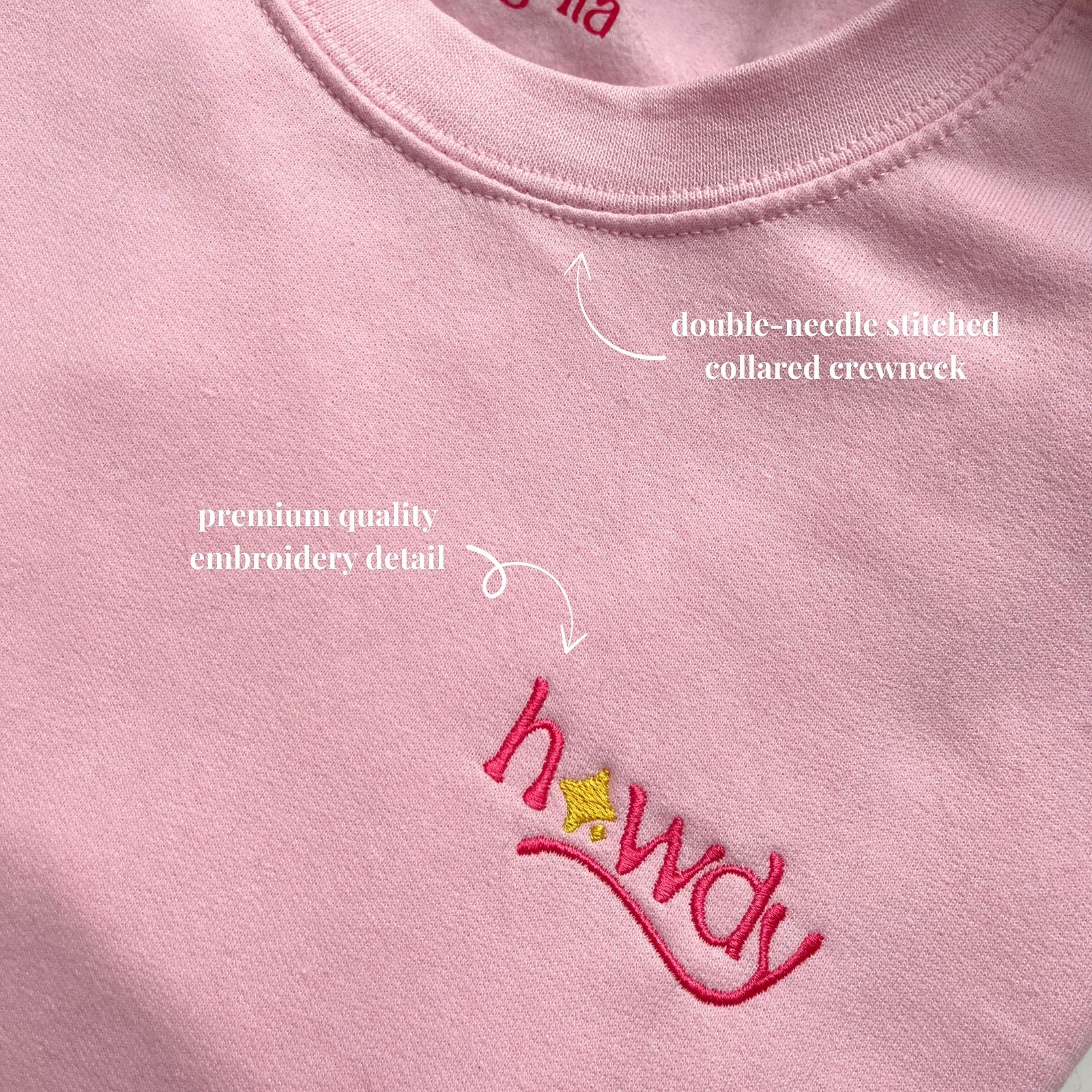 Howdy Pink Embroidery - Crewneck sweatshirt - Image 2